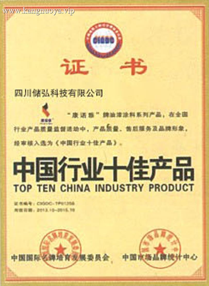中国行业十佳产品